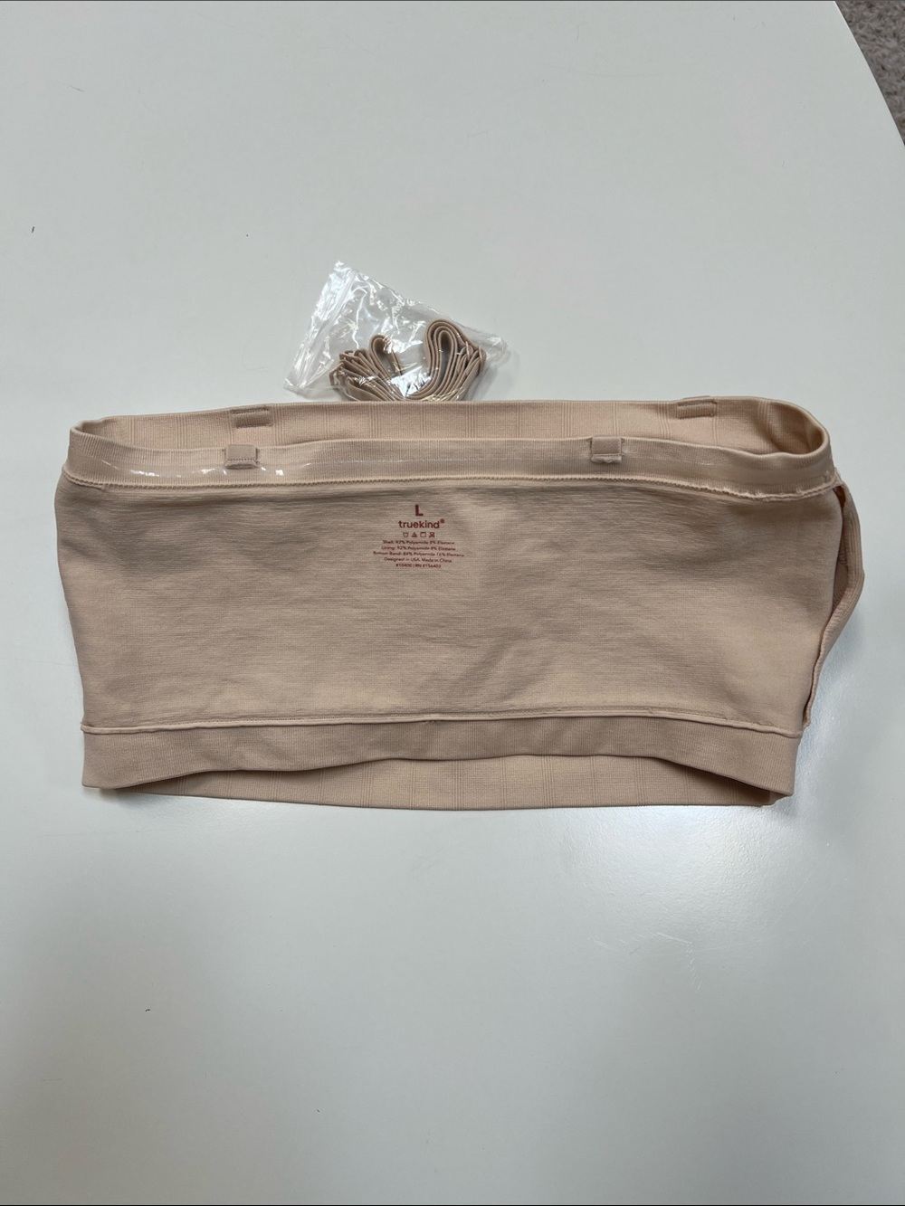Seamless Strapless Bandeau - Light Beige Size Large Truekind With Straps - Picture 3 of 3